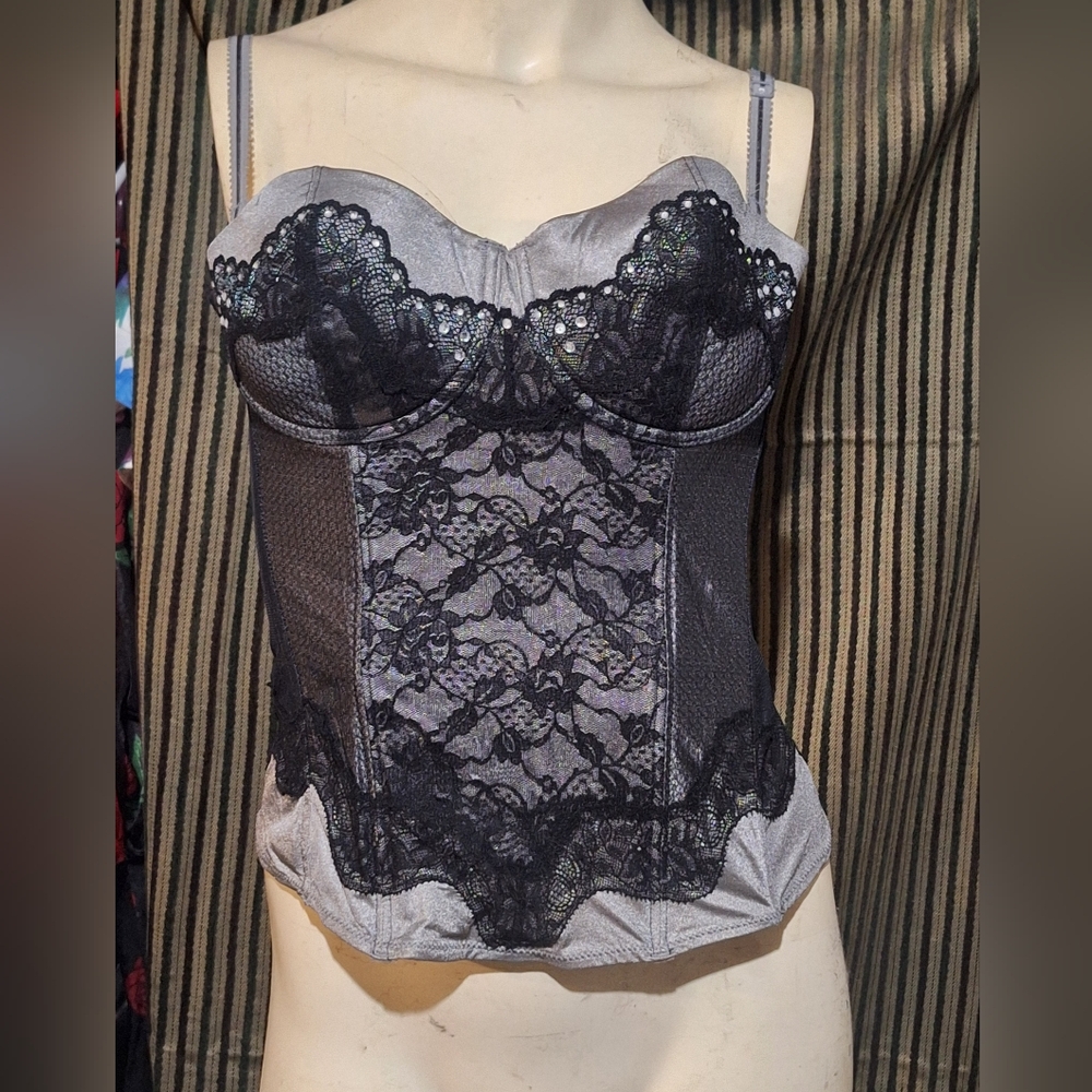H&M Grey and Black Corset
